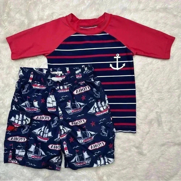 Nautical Kids Swim Set - Red and Blue - Picture 1 of 16